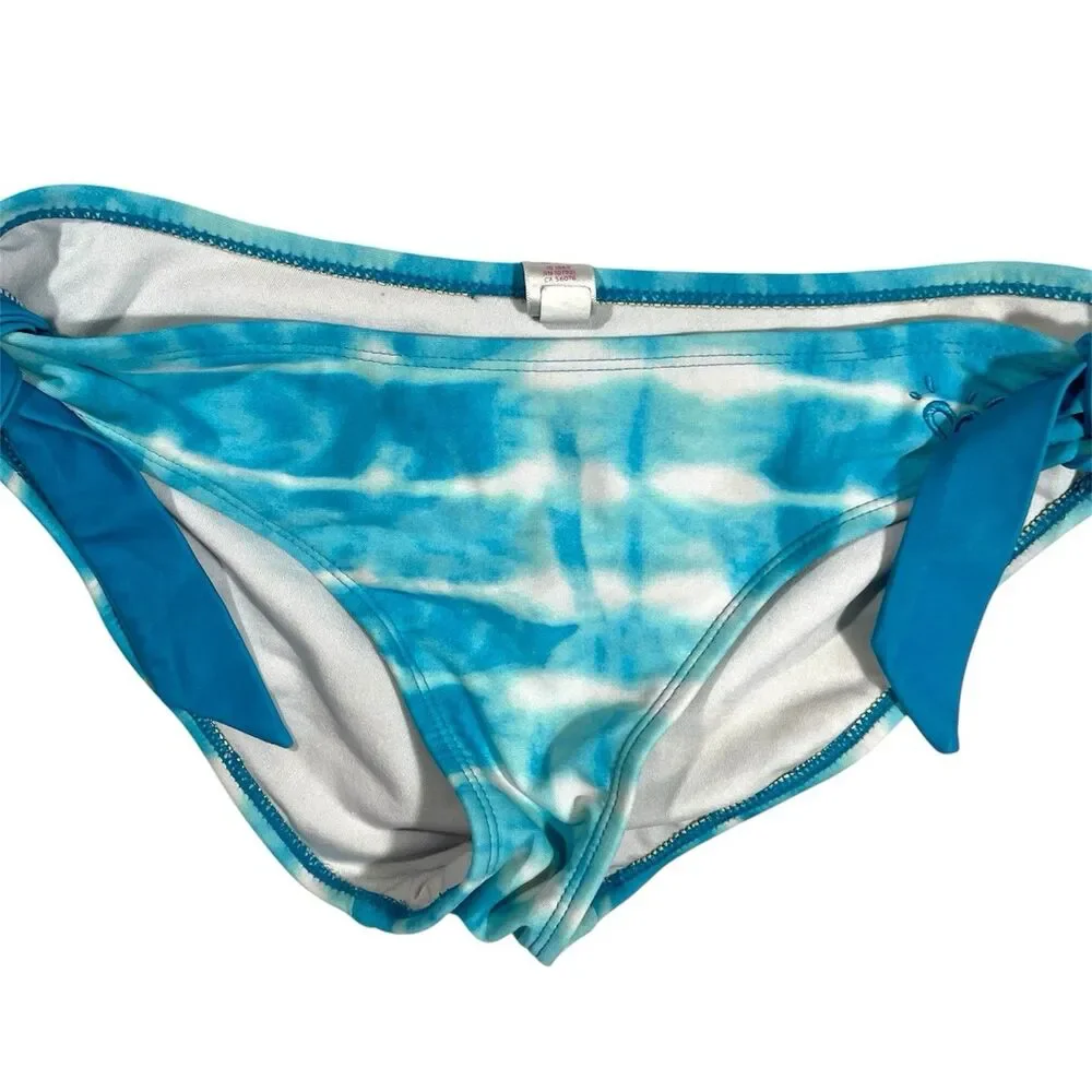 Justice Girls Blue & White Sequin Top Two Piece Y2k 2010 Kids Swim Set Size 12